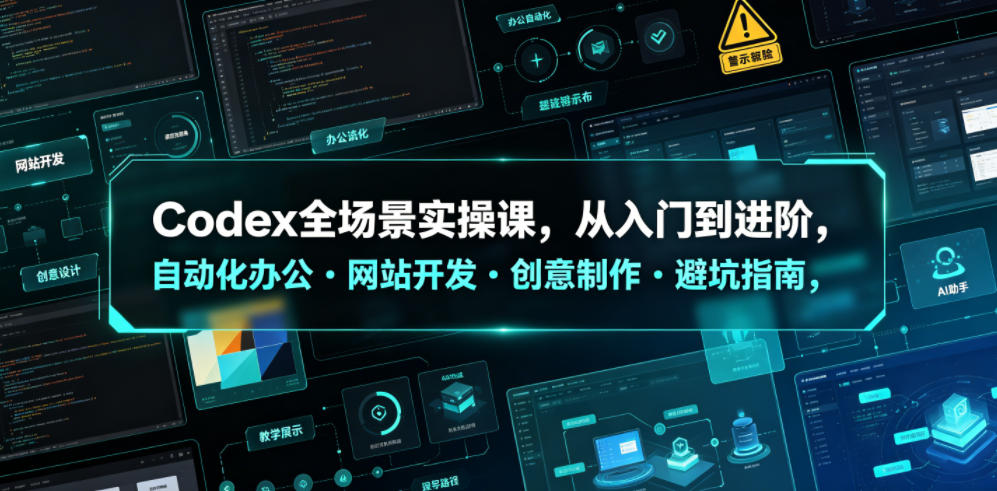 Codex全场景实操课，从入门到进阶，自动化办公・网站开发・创意制作・避坑指南，全流程教学-课程网