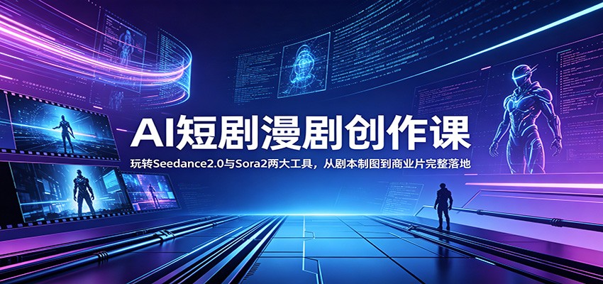 AI短剧漫剧创作课：玩转Seedance2.0与 Sora2两大工具，从剧本制图到商业片完整落地-课程网