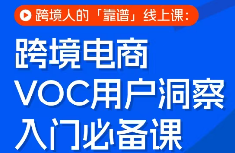 跨境电商VOC用户洞察入门必备课-课程网