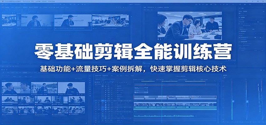 零基础剪辑全能训练营：基础功能+流量技巧+案例拆解，快速掌握剪辑核心技术-课程网