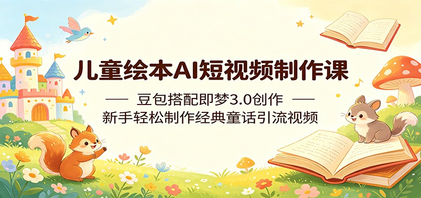 儿童绘本AI短视频制作课：豆包搭配即梦3.0创作，新手轻松制作经典童话引流视频-课程网