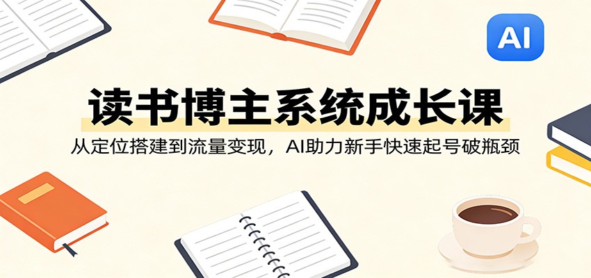 读书博主系统成长课：从定位搭建到流量变现，AI助力新手快速起号破瓶颈-课程网