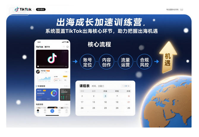 出海成长加速训练营，系统覆盖TikTok出海核心环节，助力把握出海机遇（更新）-课程网