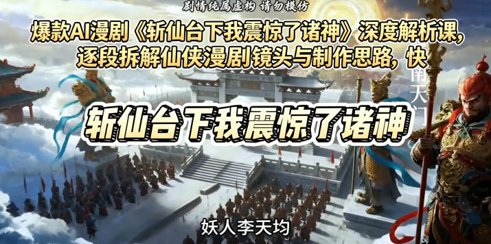 爆款AI漫剧《斩仙台下我震惊了诸神》深度解析课，逐段拆解仙侠漫剧镜头与制作思路，快速复刻爆款创作模式-课程网