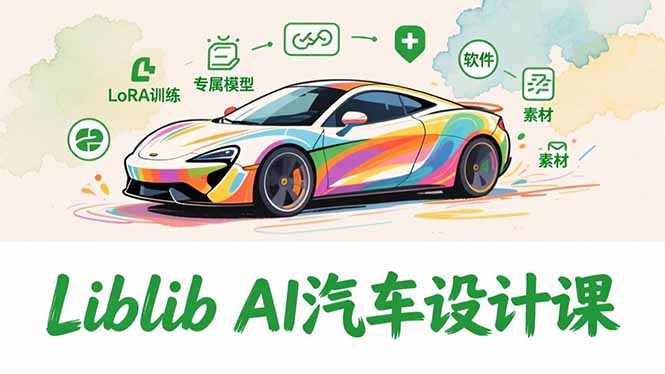 2025Liblib AI汽车设计课，文生图入门、LoRA训练、专属模型，快速上手【实战+解说+软件+素材】-课程网