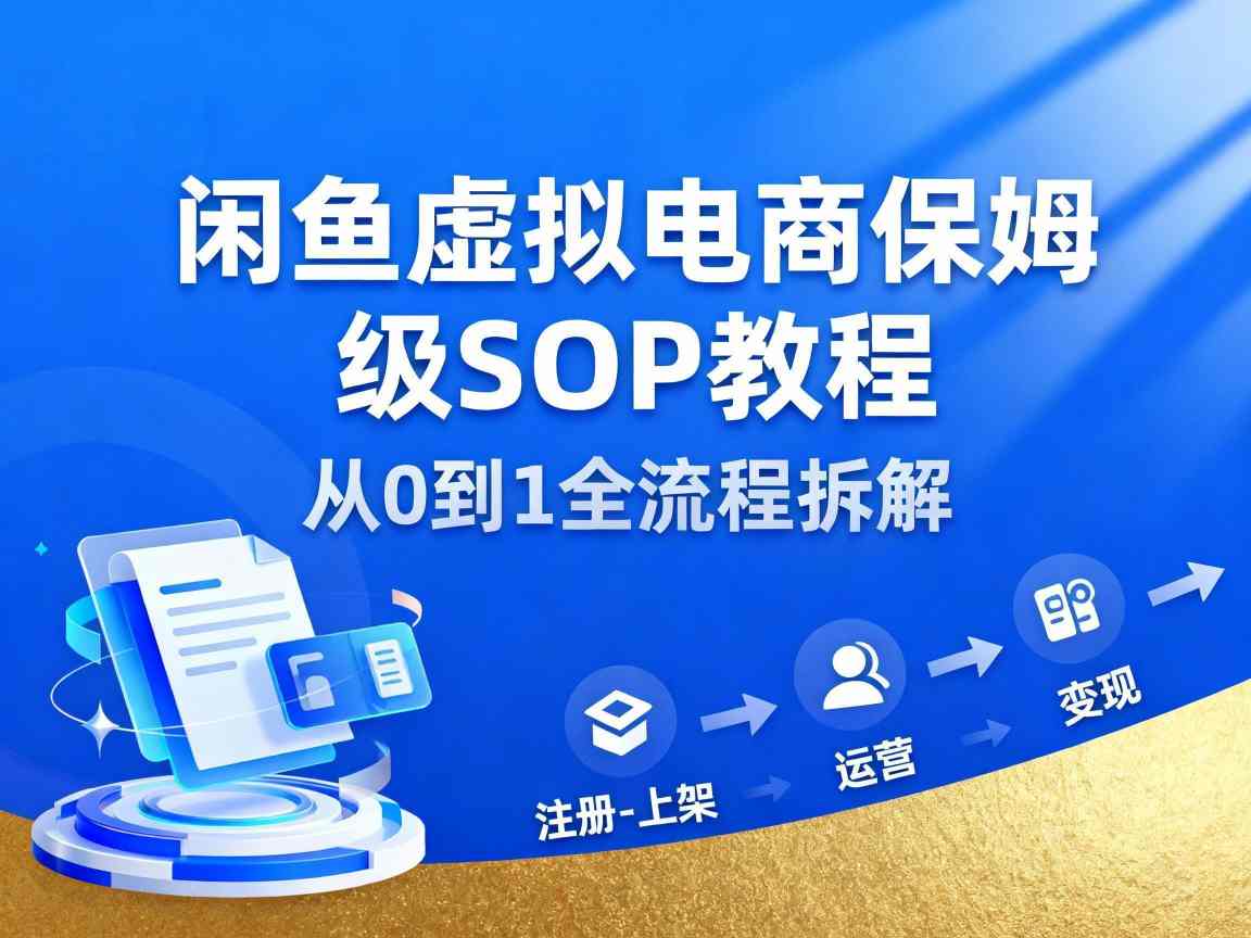 闲鱼虚拟电商，月入轻松过1W，保姆级SOP教程-课程网