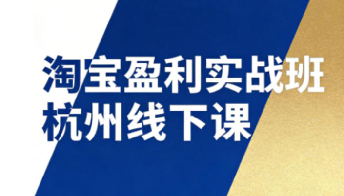 淘宝盈利实战班杭州线下课12月26-28日（音频+字幕），帮你掌握SOP流程+12门核心技术-课程网