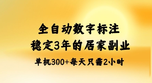 全自动数字标注，稳定3年的蓝海项目，居家也能矩阵开干的副业，单机日入3张+【揭秘】-课程网