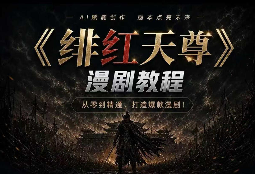 绯红天尊AI漫剧系统教程｜从零入门到精通，工具运用+剧本创作+爆款逻辑+提示词素材+镜头剪辑，全套爆款漫剧落地实战课-课程网