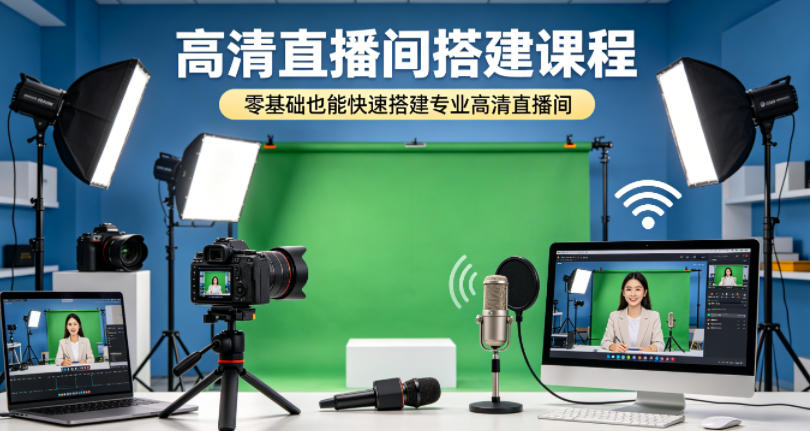 高清直播间搭建课程，零基础也能快速搭建专业高清直播间-课程网