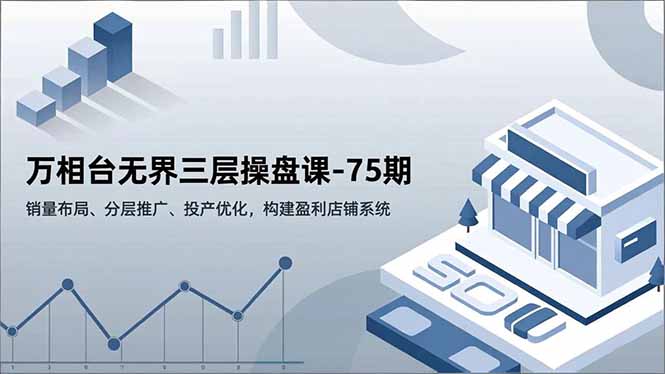 万相台无界三层操盘课-75期，销量布局、分层推广、投产优化，构建盈利店铺系统-课程网