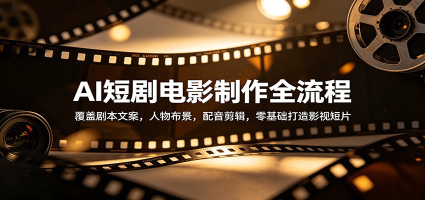 AI短剧电影制作全流程：覆盖剧本文案，人物布景，配音剪辑，零基础打造影视短片-课程网