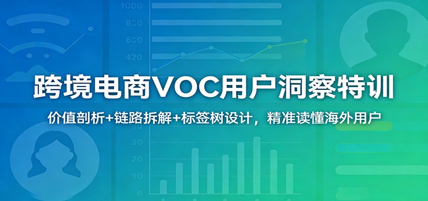 跨境电商VOC用户洞察特训：价值剖析+链路拆解+标签树设计，精准读懂海外用户-课程网