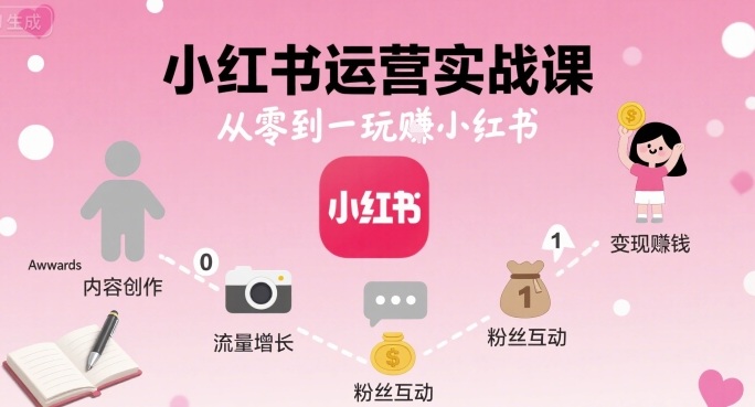 小红书运营实战课，从零到一玩賺小红书-课程网