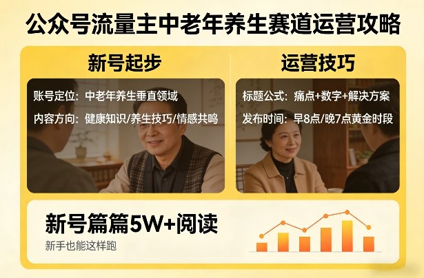 公众号流量主中老年养生赛道，新号篇篇5W+阅读，新手也能这样跑-课程网