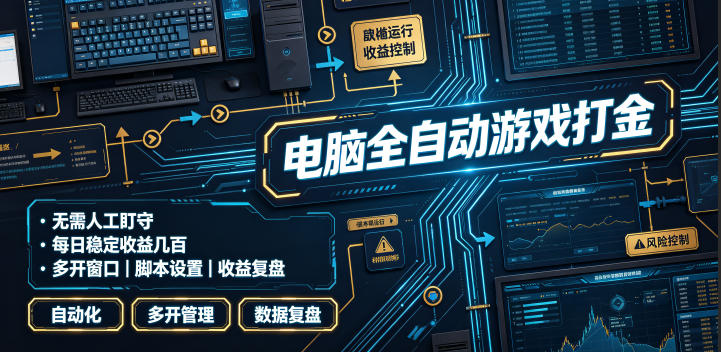 电脑全自动游戏打金，无需人工盯守，每日稳定收益几百！【揭秘】-课程网