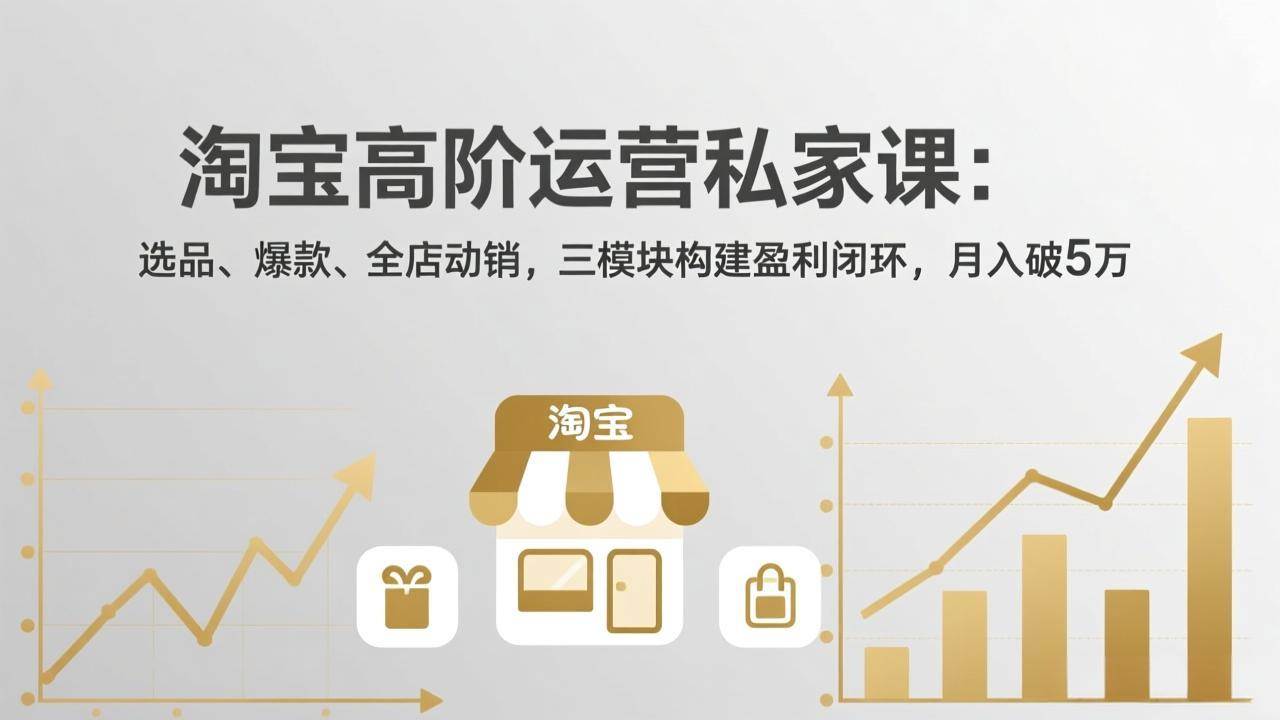 （17944期）淘宝高阶运营私家课（更新26年4月）：选品、爆款、全店动销，三模块构建盈利闭环，月入破5万-课程网