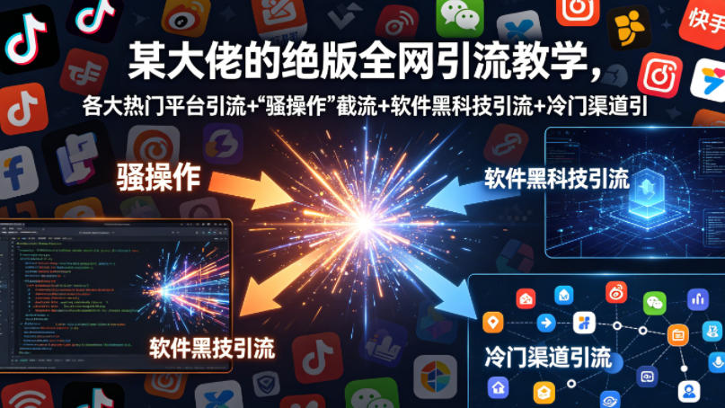 某大佬的绝版全网引流教学，各大热门平台引流+”骚操作”截流+软件黑科技引流+冷门渠道引流等-课程网