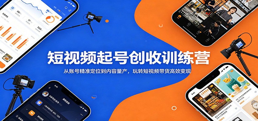 短视频起号创收训练营：从账号精准定位到内容量产，玩转短视频带货高效变现-课程网