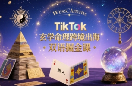 TikTok玄学命理跨境出海双语掘金课，手把手教你用命理知识精准直击海外用户痛点-课程网