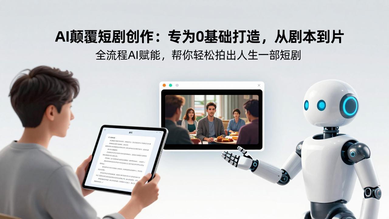 AI颠覆短剧创作：专为0基础打造，从剧本到成片全流程AI赋能，帮你轻松拍出人生第一部短剧-课程网