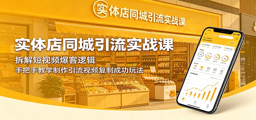 实体店同城引流实战课：拆解短视频爆客逻辑，手把手教学制作引流视频复制成功玩法-课程网