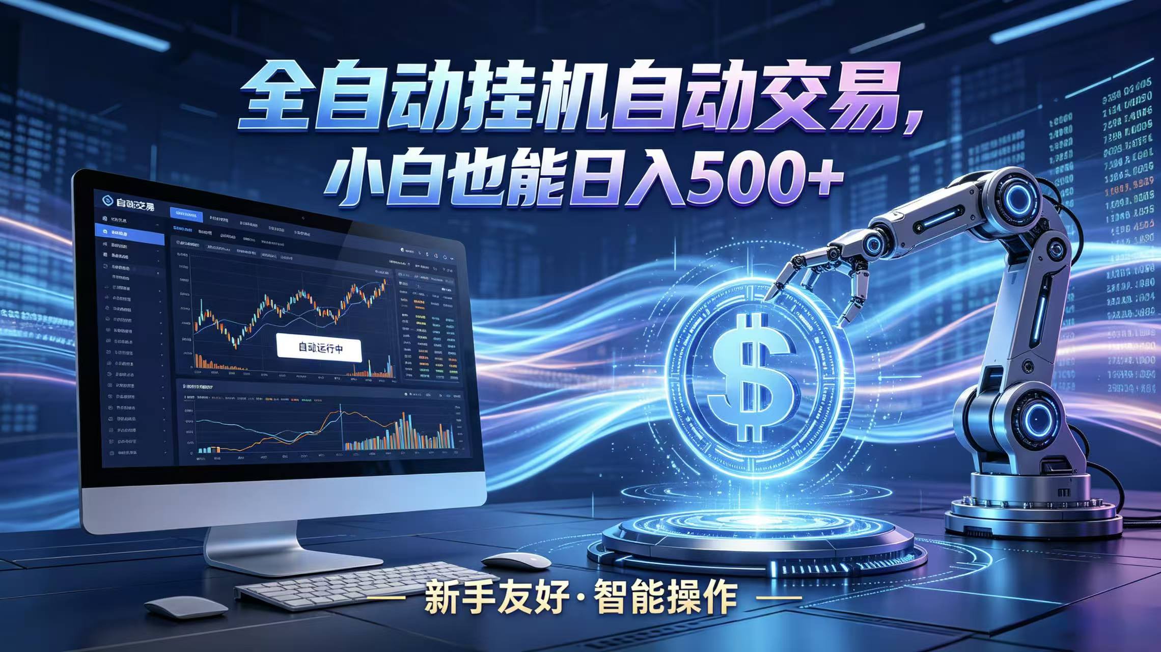 全新智能化交易助手，傻瓜式操作，小白也能快速上手，轻松实现日入500+-课程网