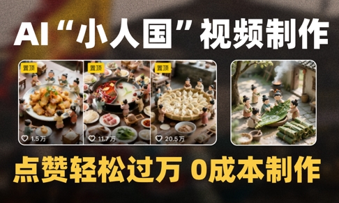 爆款1000W+播放微缩景观迷你小人国AI视频0成本制作全流程教学-课程网