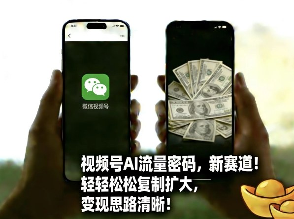 视频号AI流量密码新赛道，轻轻松松复制扩大，变现思路清晰-课程网