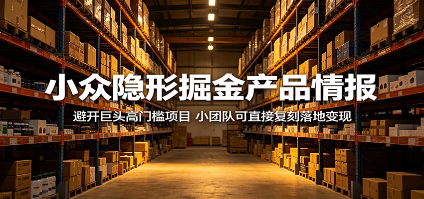 小众隐形掘金产品情报：避开巨头高门槛项目，小团队可直接复刻落地变现-课程网