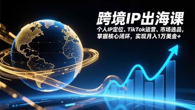 跨境IP出海课，个人IP定位、TikTok运营、市场选品，掌握核心闭环，实现月入1万美金+-课程网